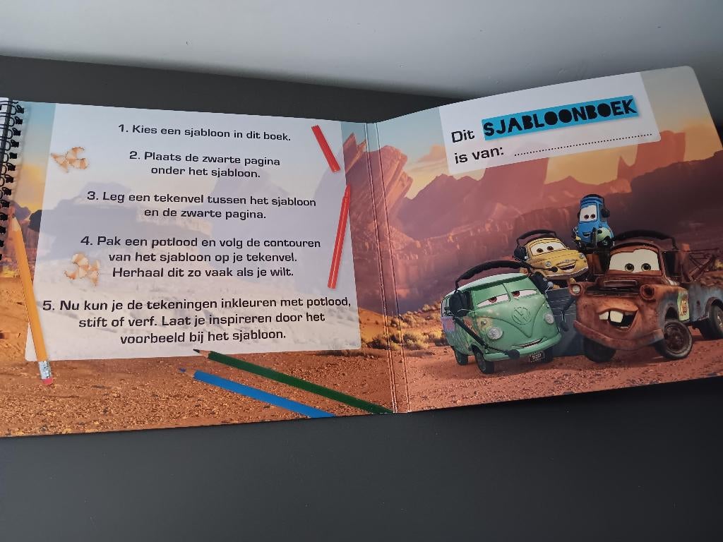 Disney Pixar Cars sjabloonboek teken en kleurboek, Ophalen of Verzenden, Gebruikt, Overige typen