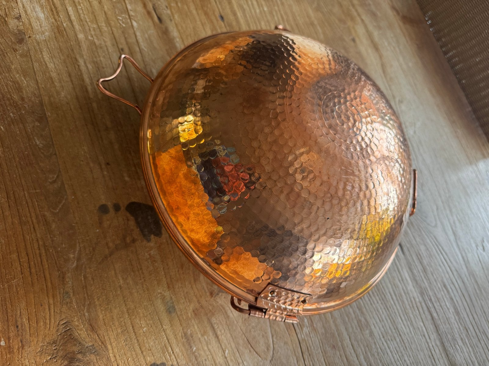 Koperen Cataplana Pan - Zo goed als nieuw. Diameter 33cm, Koper, Met deksel, Overige typen, Ophalen of Verzenden