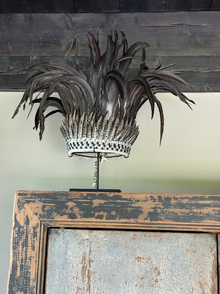 Prachtige tooi met veren, eyecatcher voor in je kamer., Ophalen, Overige materialen, Overige stijlen, Gebruikt