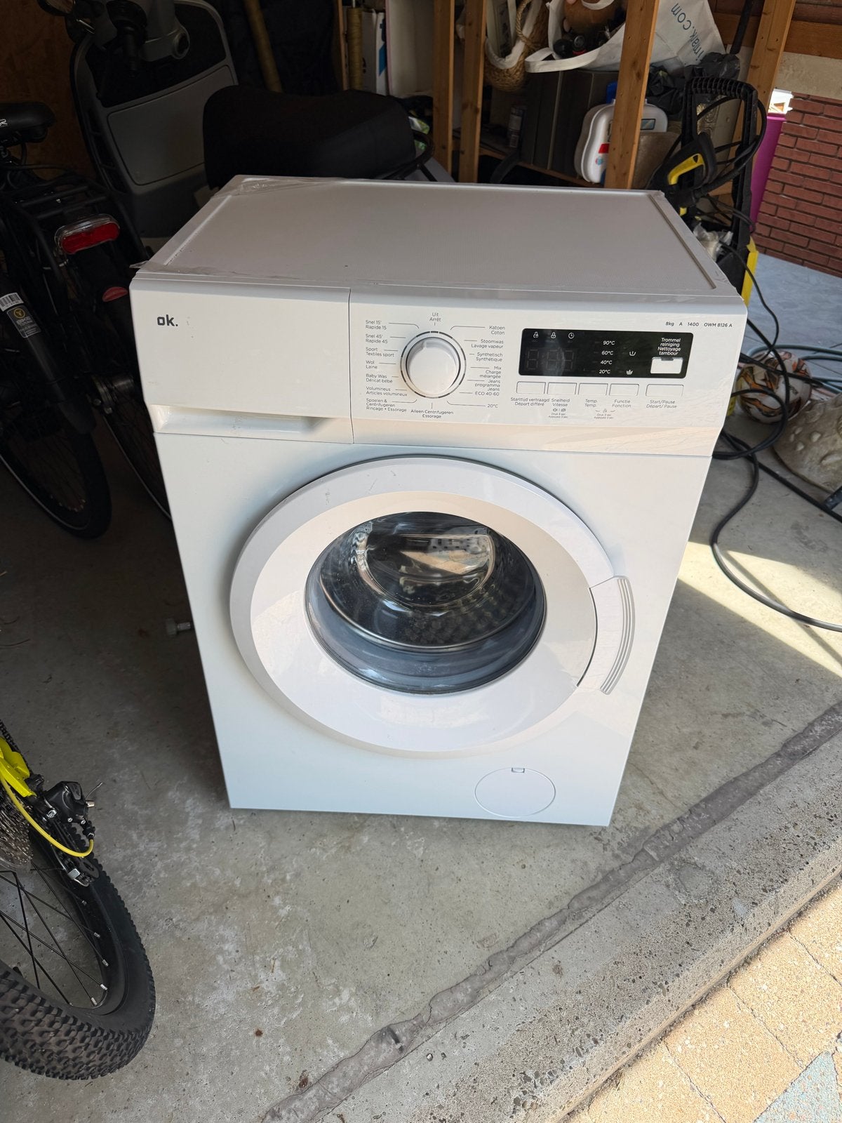 Zo goed als nieuwe OK. wasmachine - 7kg, 1400 toeren, Ophalen, Zo goed als nieuw, 85 tot 90 cm, 1200 tot 1600 toeren