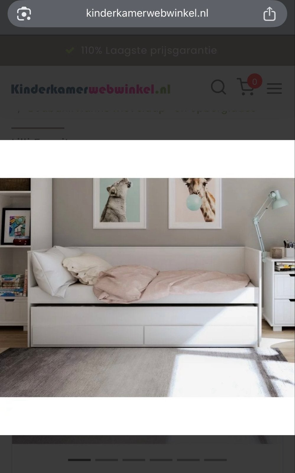 Bedbank, Ophalen, 90 cm, Eenpersoons, Wit