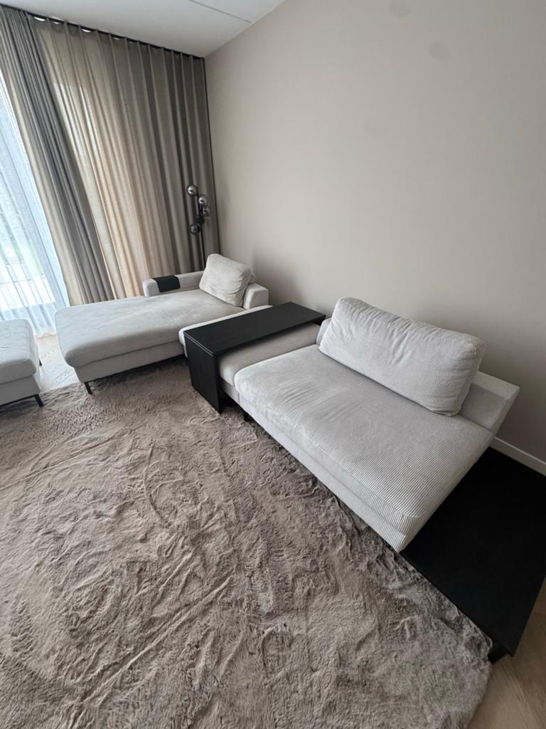 Trendhopper loungebank met chaise longue en poef, Ophalen, 250 tot 300 cm, Hoekbank, Zo goed als nieuw
