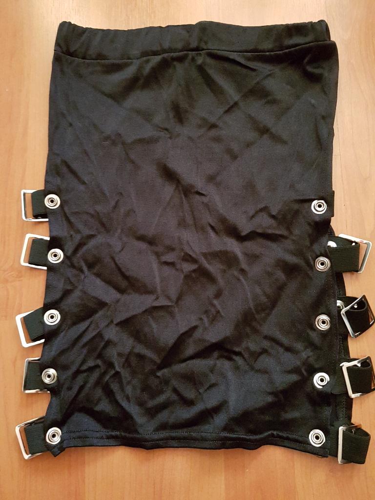 Sexy stretch mini rokje met gespen - Mona Lisa - S, Kleding | Dames, Zwart, Mona Lisa, Ophalen of Verzenden, Zo goed als nieuw