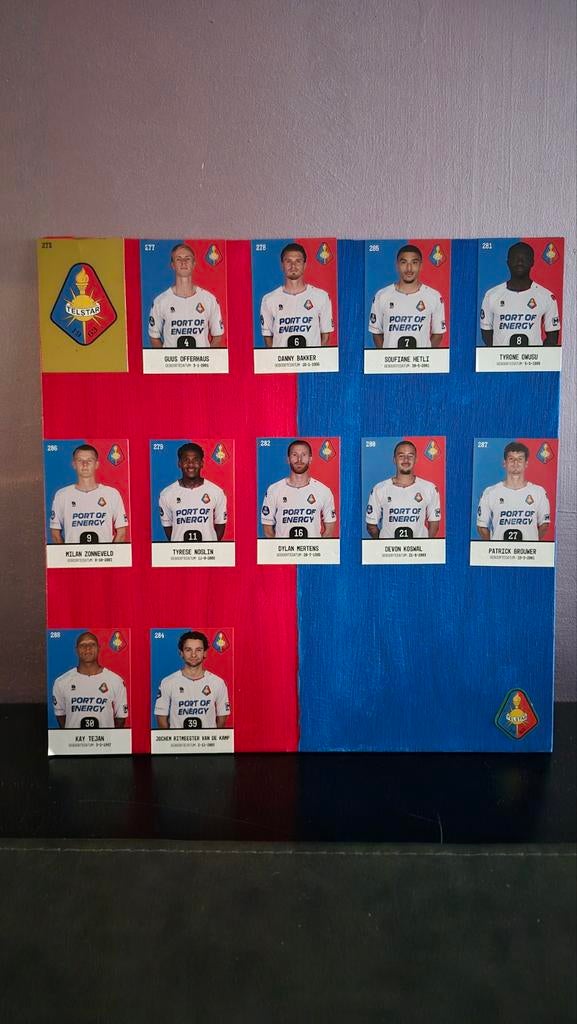 Telstar voetbal plaatjes op canvas (foto 2 Feyenoord), Plus, Verzenden