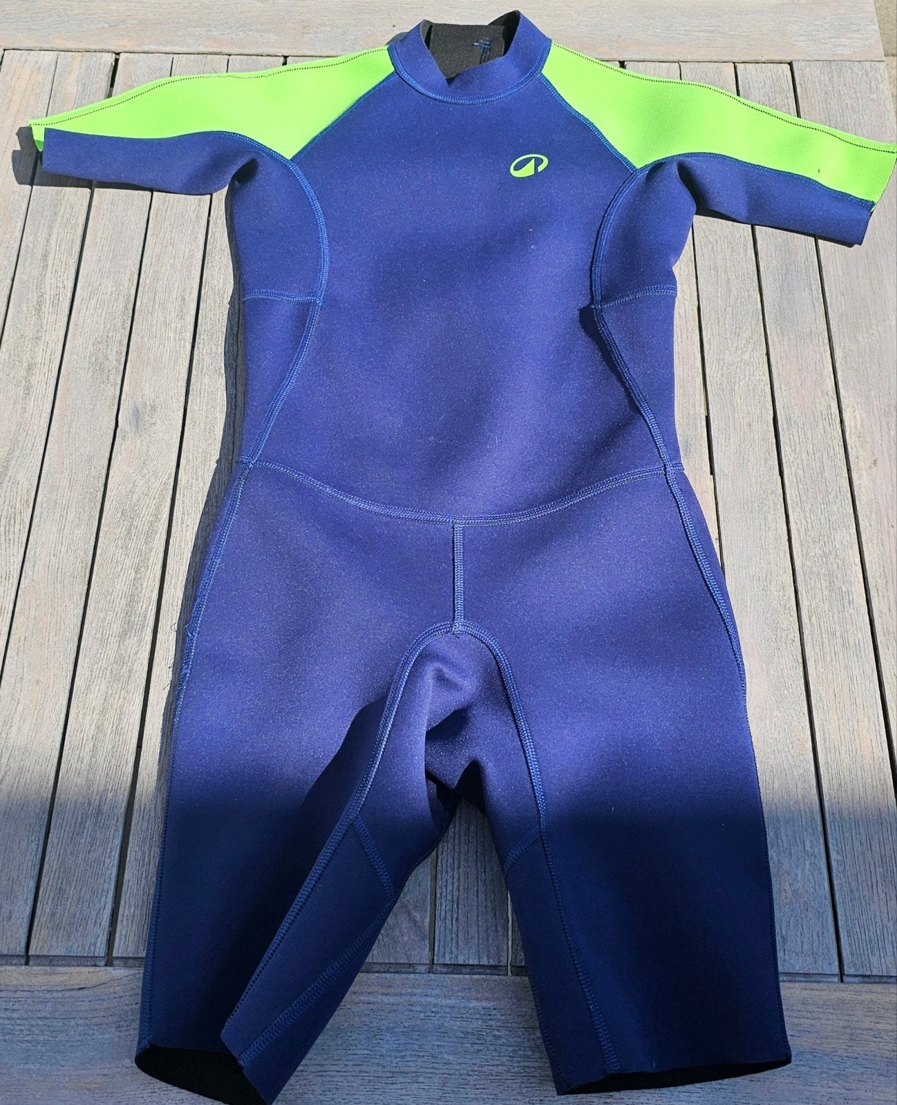Wetsuit Shorty voor kinderen 7 tot 10 jaar - Blauw/Groen, Ophalen of Verzenden, Zo goed als nieuw, Kind, Wetsuit