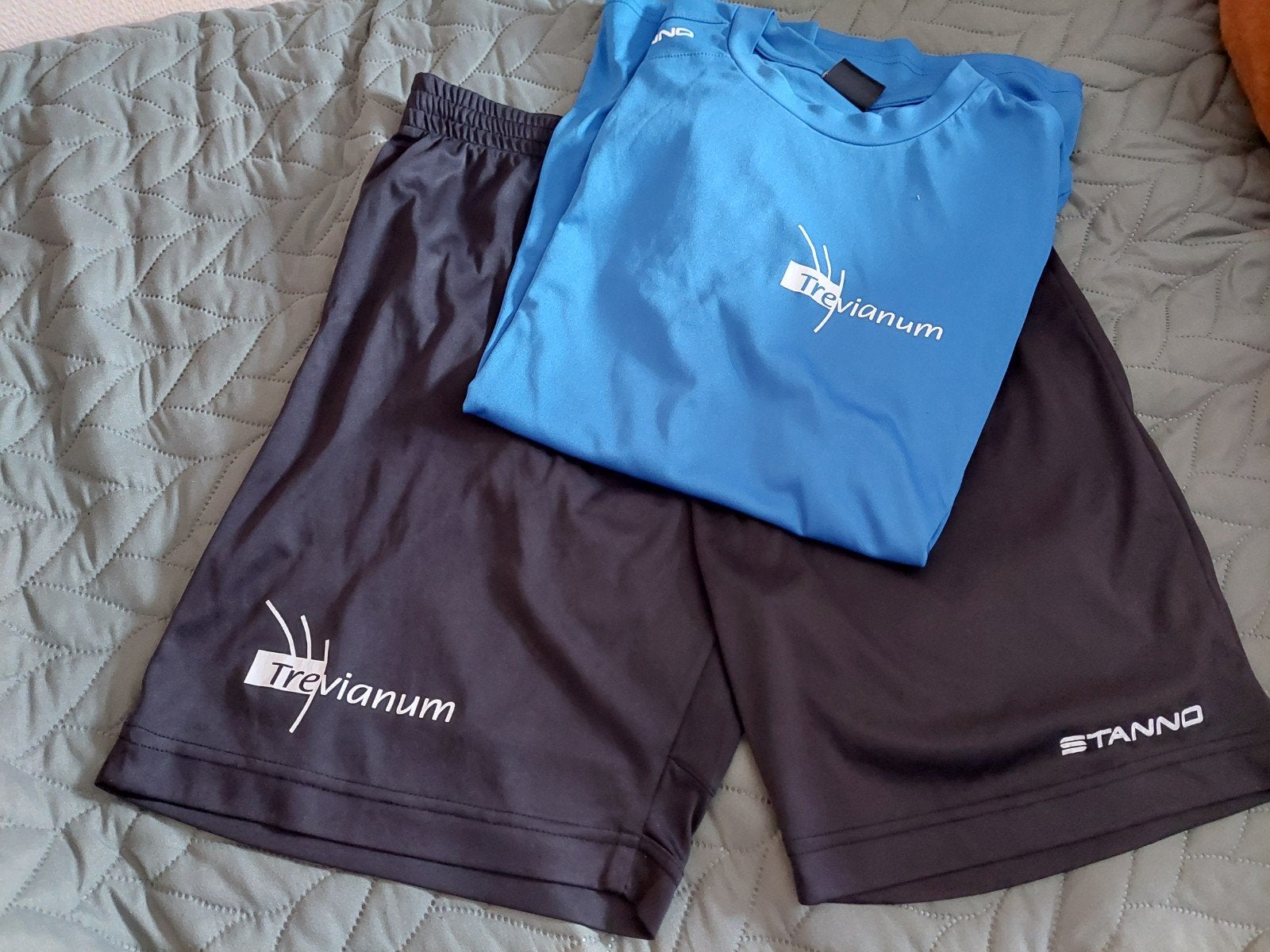 trevianum sportset: T-shirt en korte broek, maat L, Kleding | Heren, Sportkleding, Maat 52/54 (L), Blauw, Ophalen of Verzenden