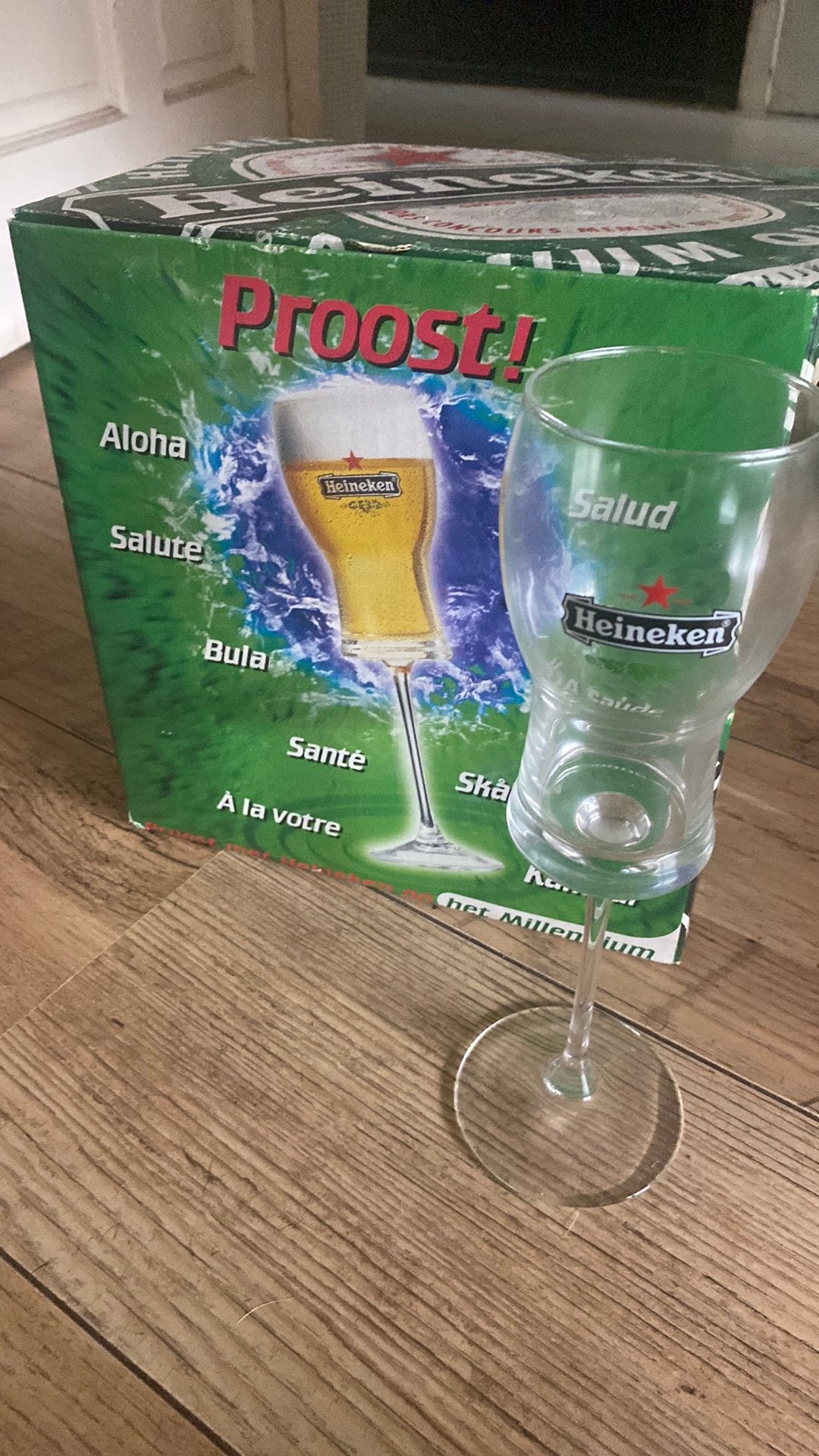 6 aparte heineken glazen, Ophalen of Verzenden, Nieuw, Glas of Glazen, Heineken