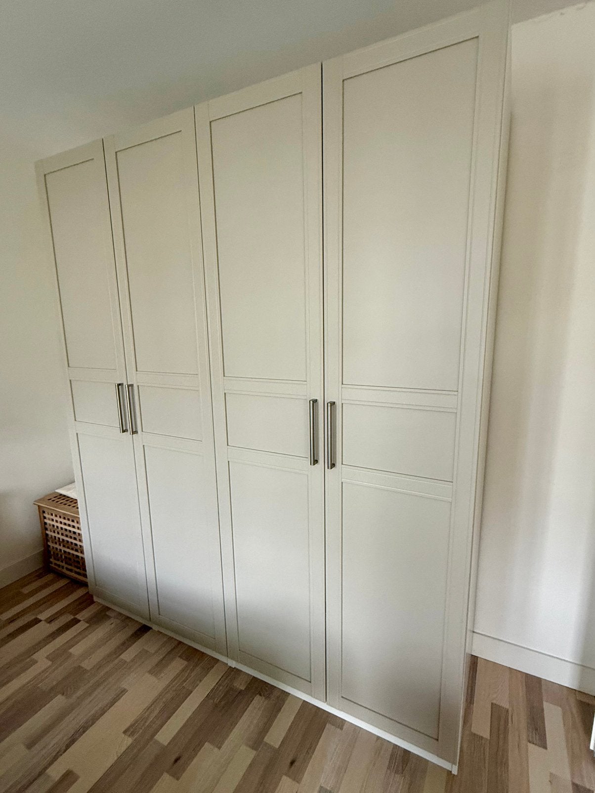 Prachtige PAX Kledingkast Beige – GRIMO Deuren & RVS Grepen, Ophalen, Zo goed als nieuw, 50 tot 75 cm, 200 cm of meer