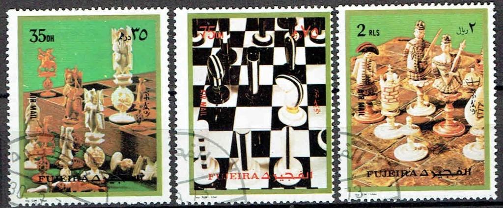 Fujeira 1973 Schaken, Verzenden, Gestempeld, Sport