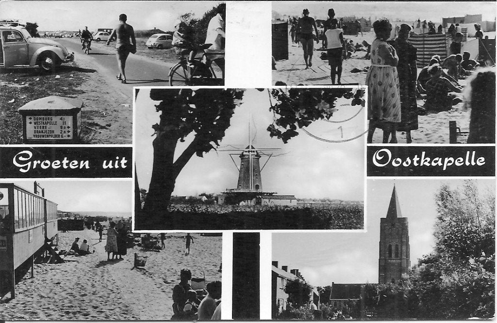 Groeten uit Oostkapelle - Vintage Ansichtkaart, Ophalen of Verzenden, 1960 tot 1980, Gelopen, Zeeland