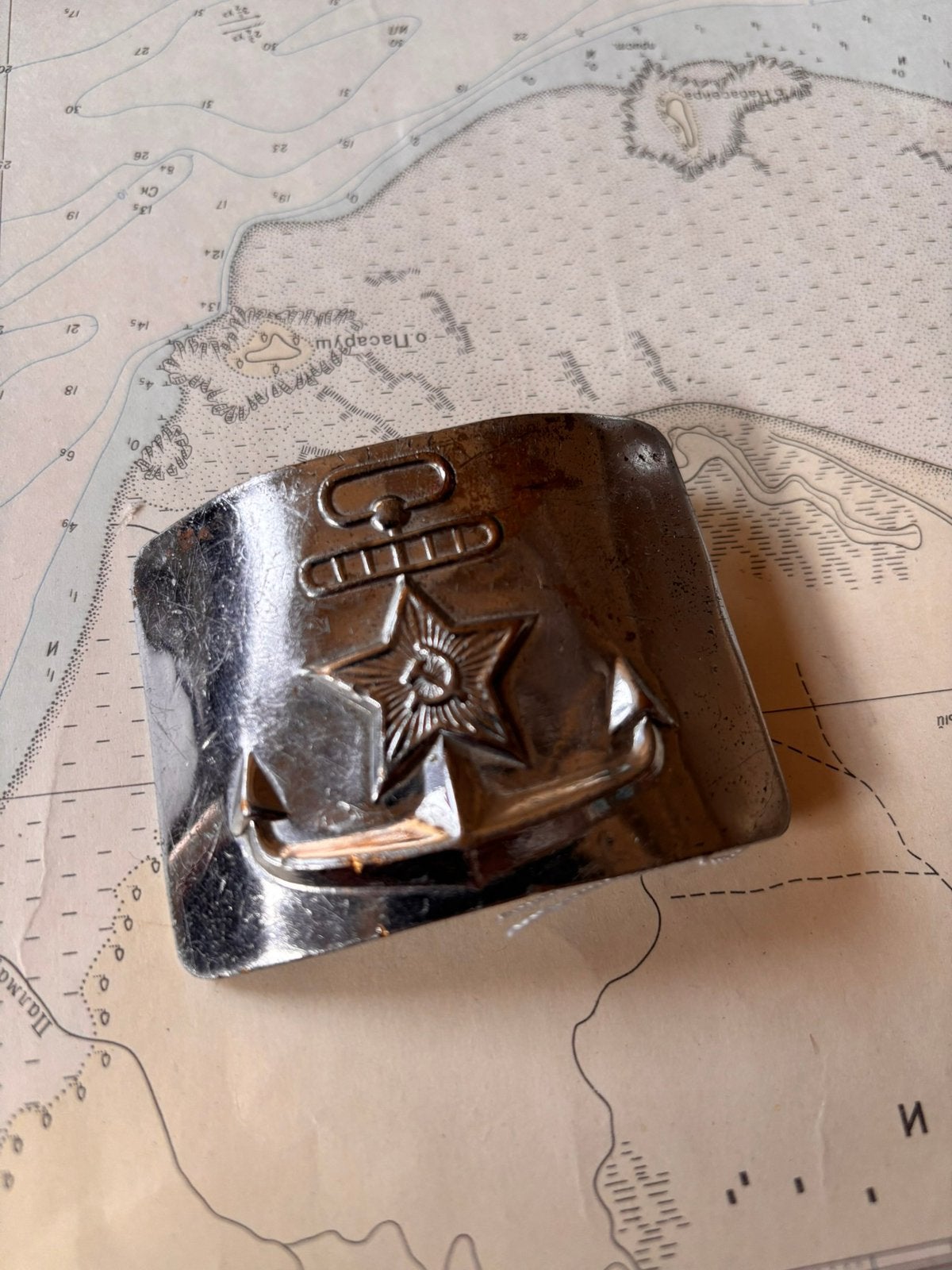Originele Sovjet Marine Riemgesp (VMF) – Koude Oorlog Period, Sieraden, Tassen en Uiterlijk, Ophalen of Verzenden, Zo goed als nieuw