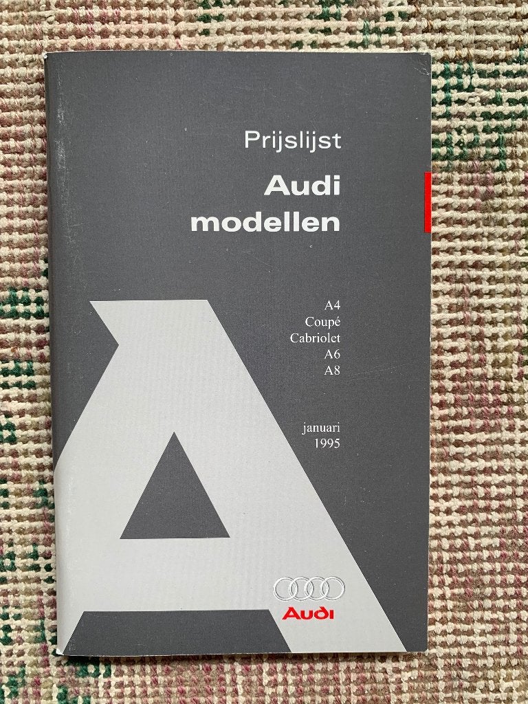 Nederlandse prijslijst Audi programma 1995 NIEUW!, Nieuw, Ophalen of Verzenden, Audi, Audi