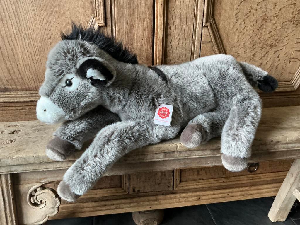 NIEUW Hermann teddy liggende knuffel ezel 50 cm, Dieren en Toebehoren, Ophalen of Verzenden, Nieuw