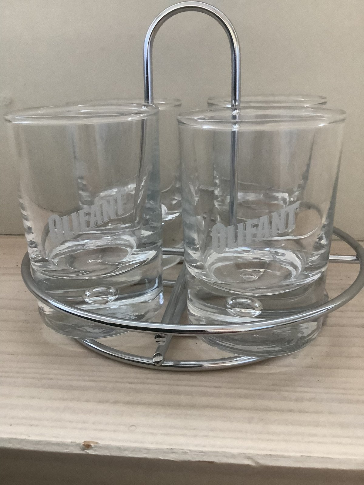 4x Olifant-borrelglaasjes in carroussel, Ophalen of Verzenden, Borrel- of Shotglas