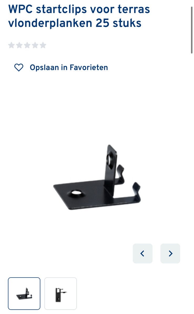Nieuwe WPC startclips voor terras vlonderplanken 25 stuks, Ophalen of Verzenden, Nieuw