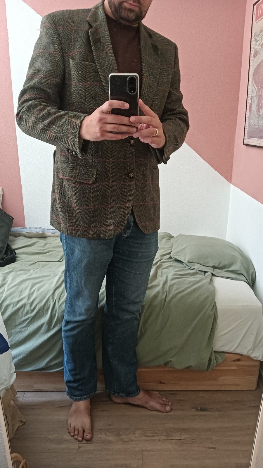 Daks London 100% Wol Geruit Colbert XL, Ophalen of Verzenden, Maat 56/58 (XL), Bruin, Daks London