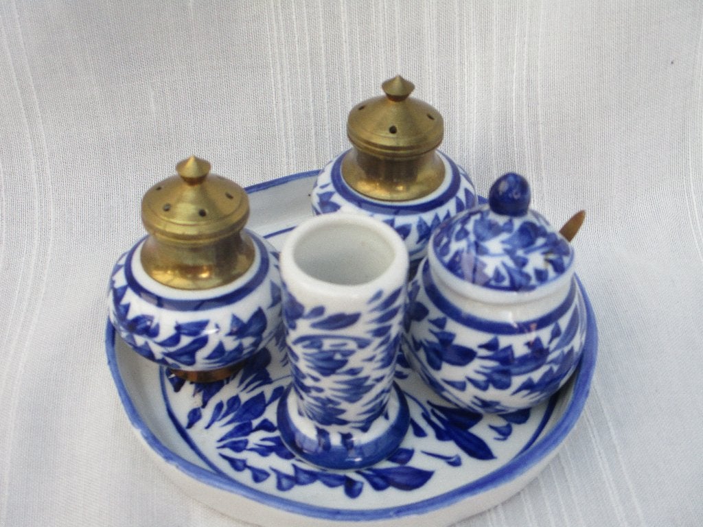 Minisetje peper/zout kobalt ,v.a 25,00e, Huis en Inrichting, Keuken | Servies, Gebruikt, Overige typen, Ophalen of Verzenden, Overige stijlen