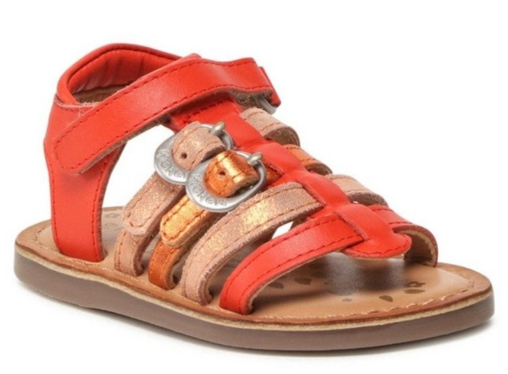 Mooie oranje sandalen met klittenbandsluiting - Maat 24, Meisje, Overige typen, Ophalen of Verzenden, Zo goed als nieuw