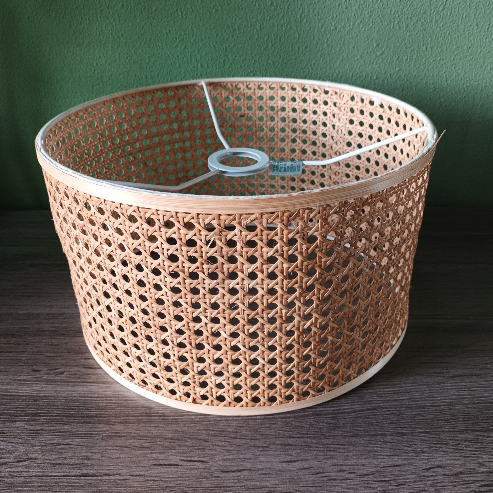 Rotan webbing lampenkap, naturel, Gebruikt, Bruin, Rond, Ophalen of Verzenden