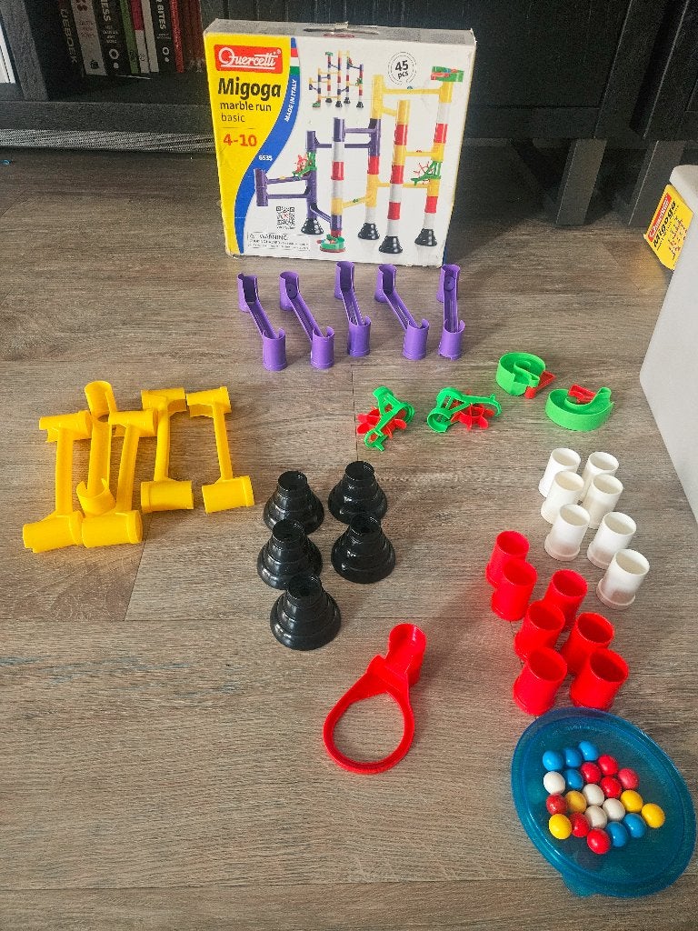 Quercetti Migoga knikkerbaan basisset - compleet - 4+, Ophalen of Verzenden, Gebruikt, Overige merken