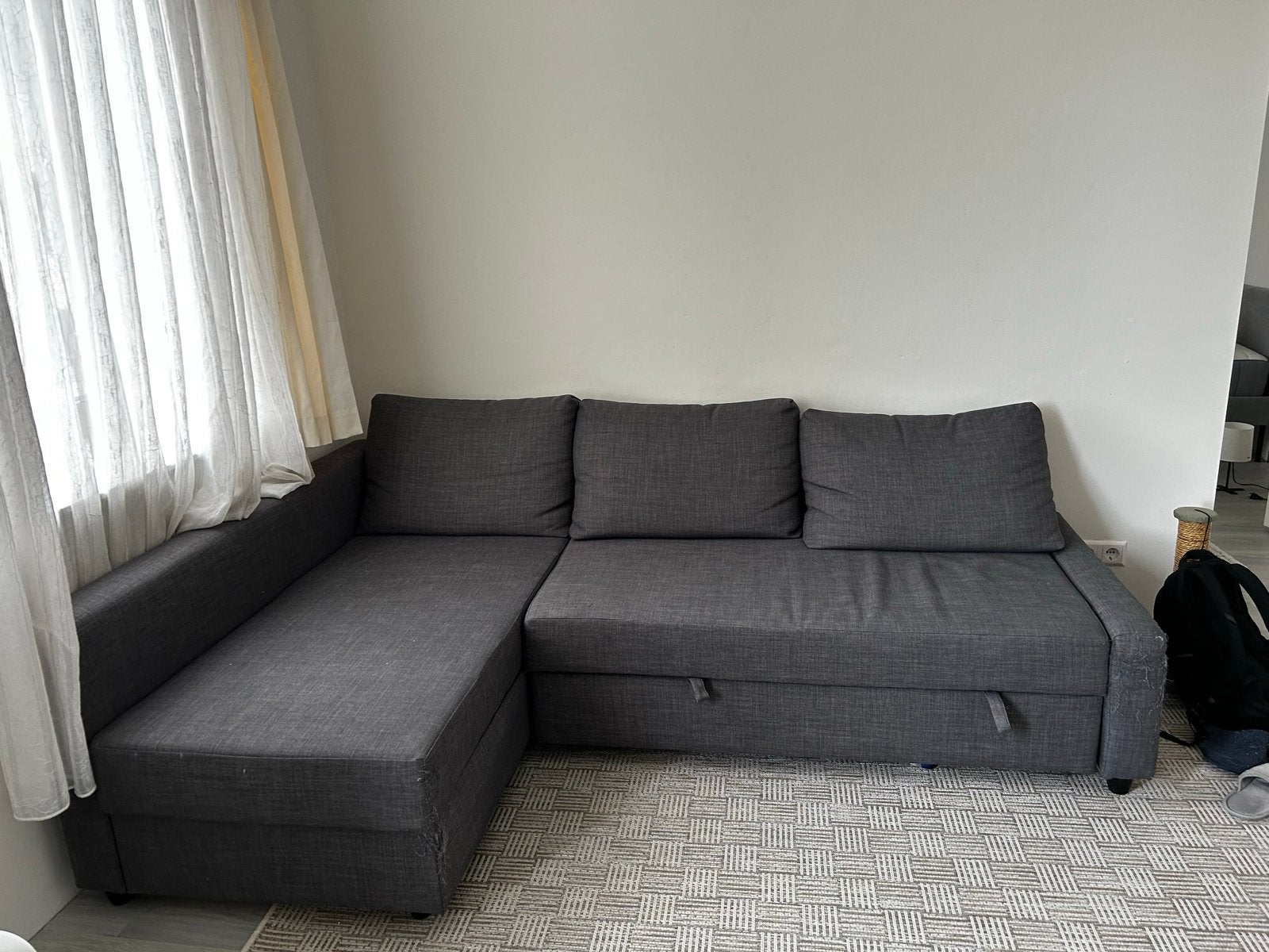 IKEA FRIHETEN Hoekbank met slaapfunctie en opbergruimte, Ophalen, Gebruikt, Hoekbank, Driepersoons