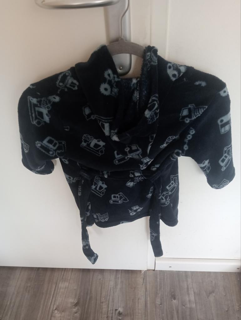 te koop donker blauwe jongens badjas met voertuigen, Ophalen, Kids, Zo goed als nieuw, Jongen