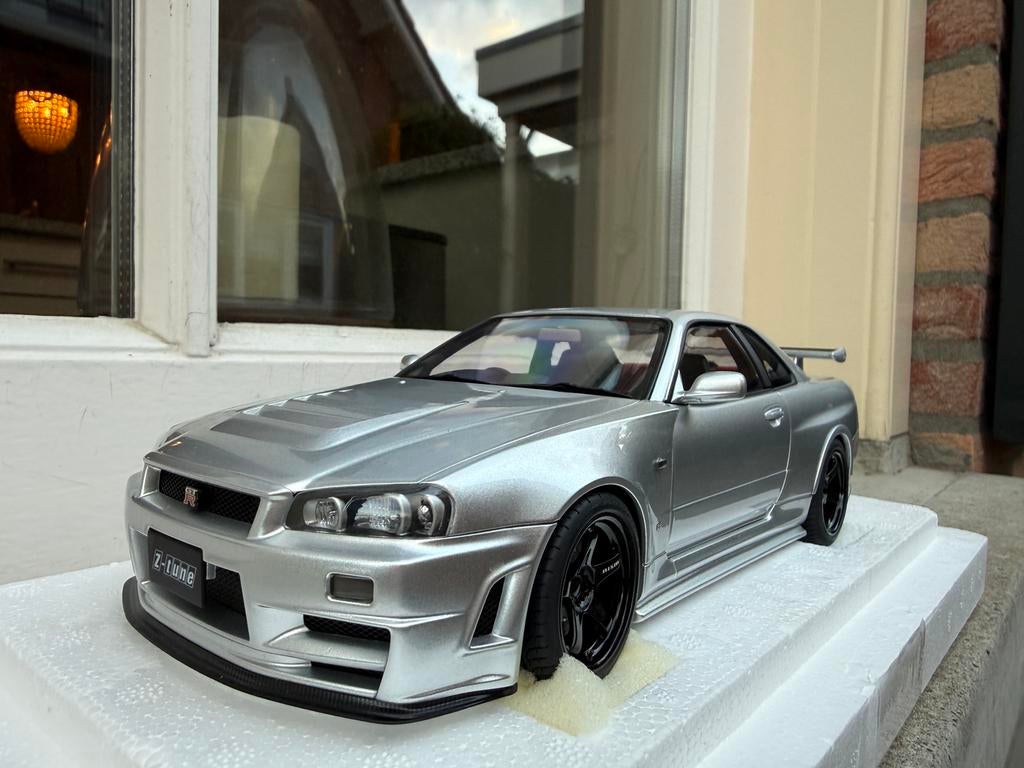 1:18 Nissan Skyline R34 GT-R Nismo Z-Tune zilver Autoart, Hobby en Vrije tijd, Modelauto's | 1:18, Auto, Autoart, Nieuw, Ophalen of Verzenden