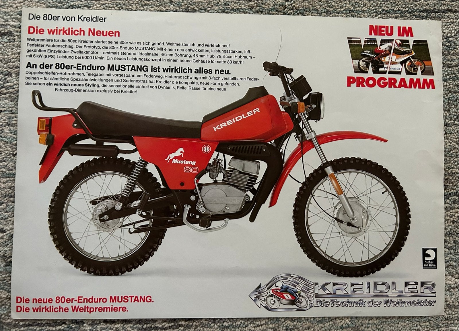 Kreidler Mustang folder 1980 - Duits, Ophalen of Verzenden, Gebruikt, Overige modellen