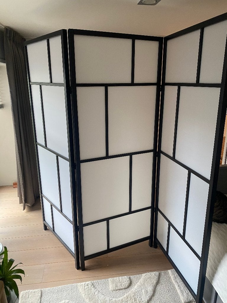 IKEA RISÖR roomdivider – zwart/wit, Ophalen, Zo goed als nieuw