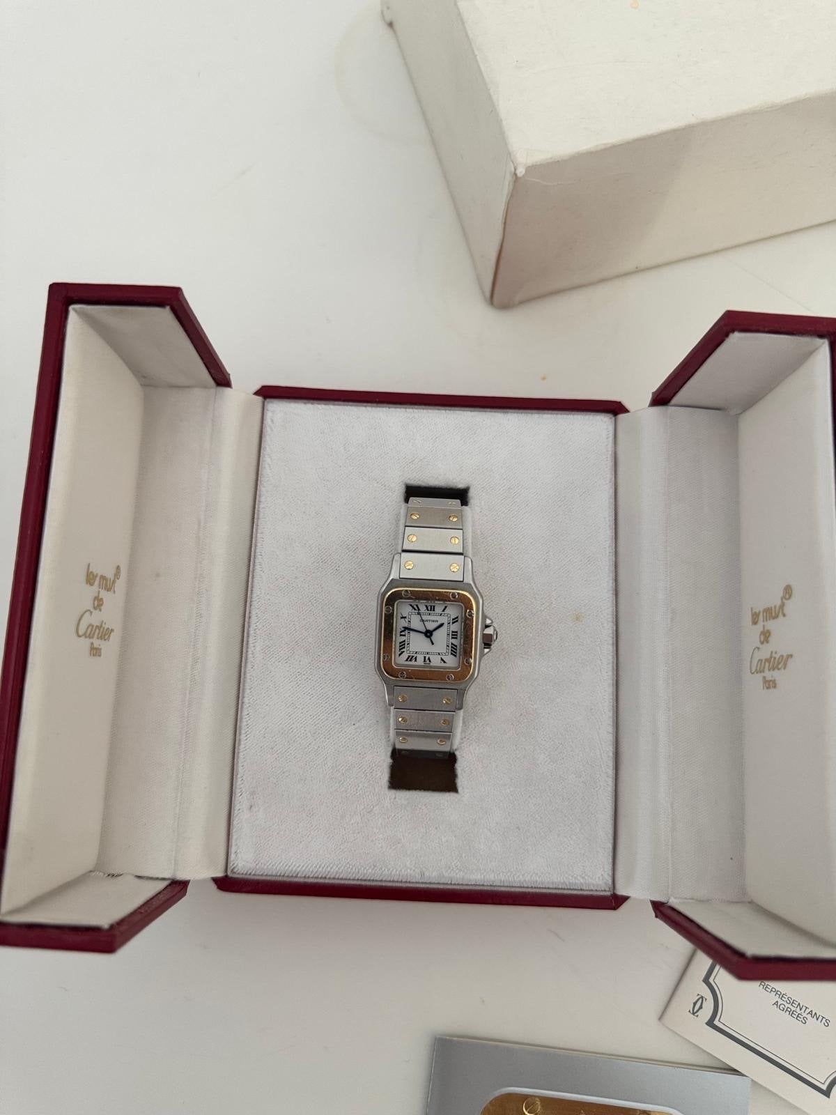 Cartier Santos Galbée Dameshorloge Staal/Goud 1991, Overige merken, Gebruikt, Polshorloge, Ophalen of Verzenden