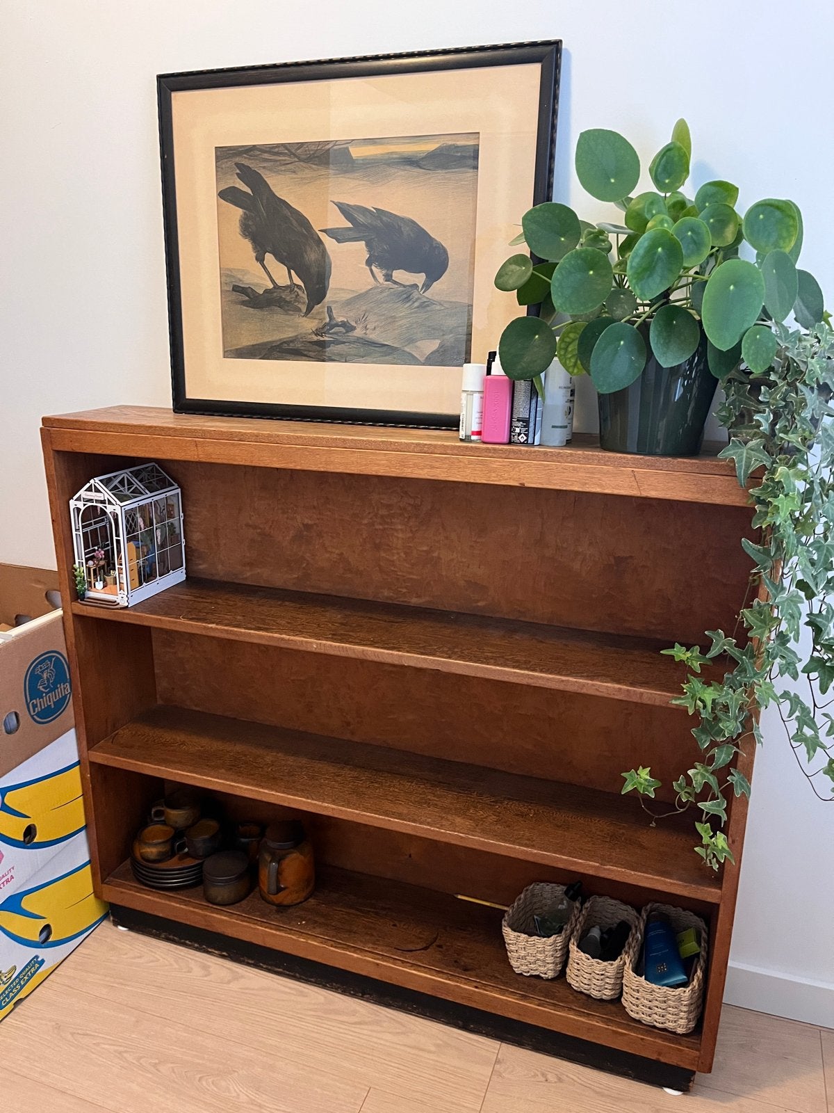 Houten Boekenkast/Opbergrek - 125x110x22 cm, Huis en Inrichting, Ophalen, Met plank(en), Gebruikt, 100 tot 150 cm