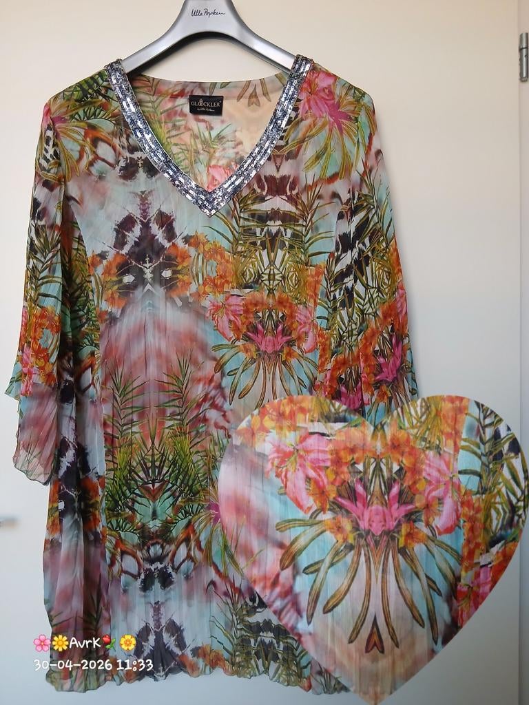 strandjurk jurk tuniek blouse ulla Popken mt 54-58, Overige kleuren, Verzenden, Blouse of Tuniek, Ulla Popken