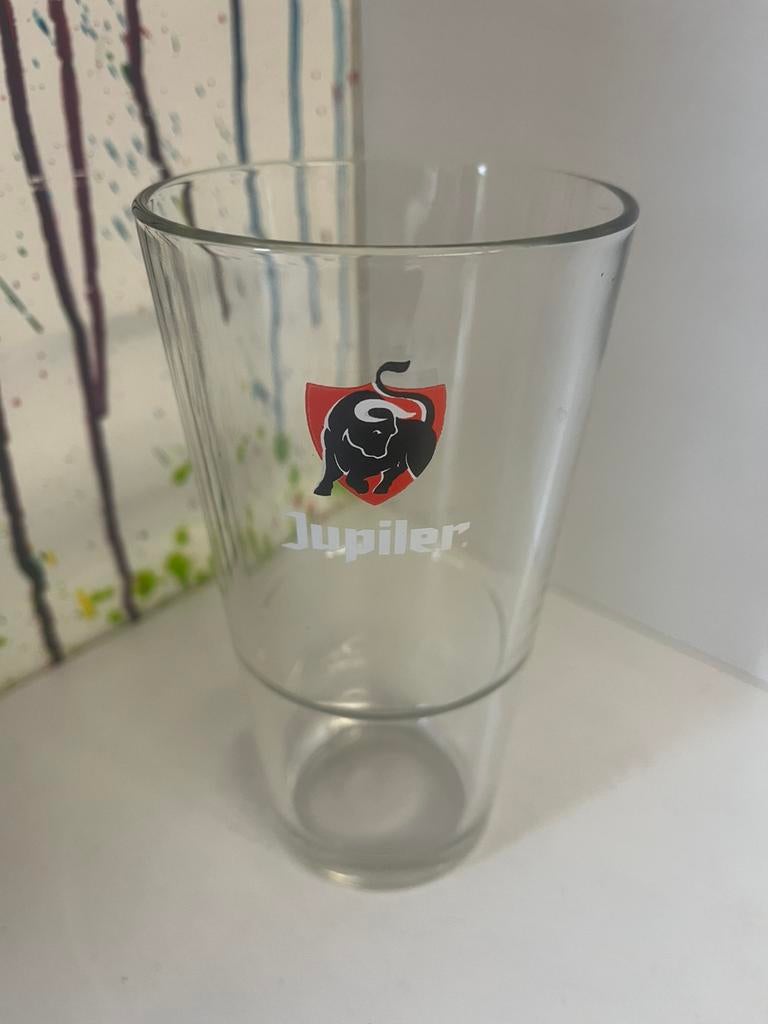 Jupiler bierglazen set van 12 glazen, Verzamelen, Biermerken, Ophalen of Verzenden, Nieuw, Glas of Glazen, Jupiler