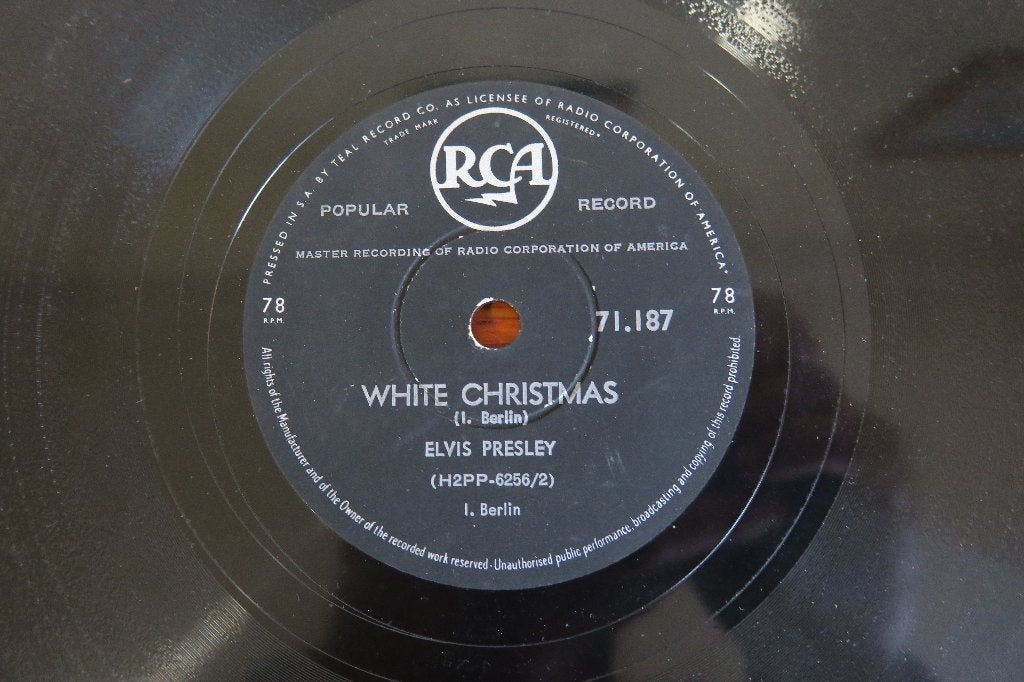 Elvis Presley White Christmas 78rpm 78 toeren kerstmuziek, Gebruikt, 10 inch, Overige genres, Ophalen of Verzenden