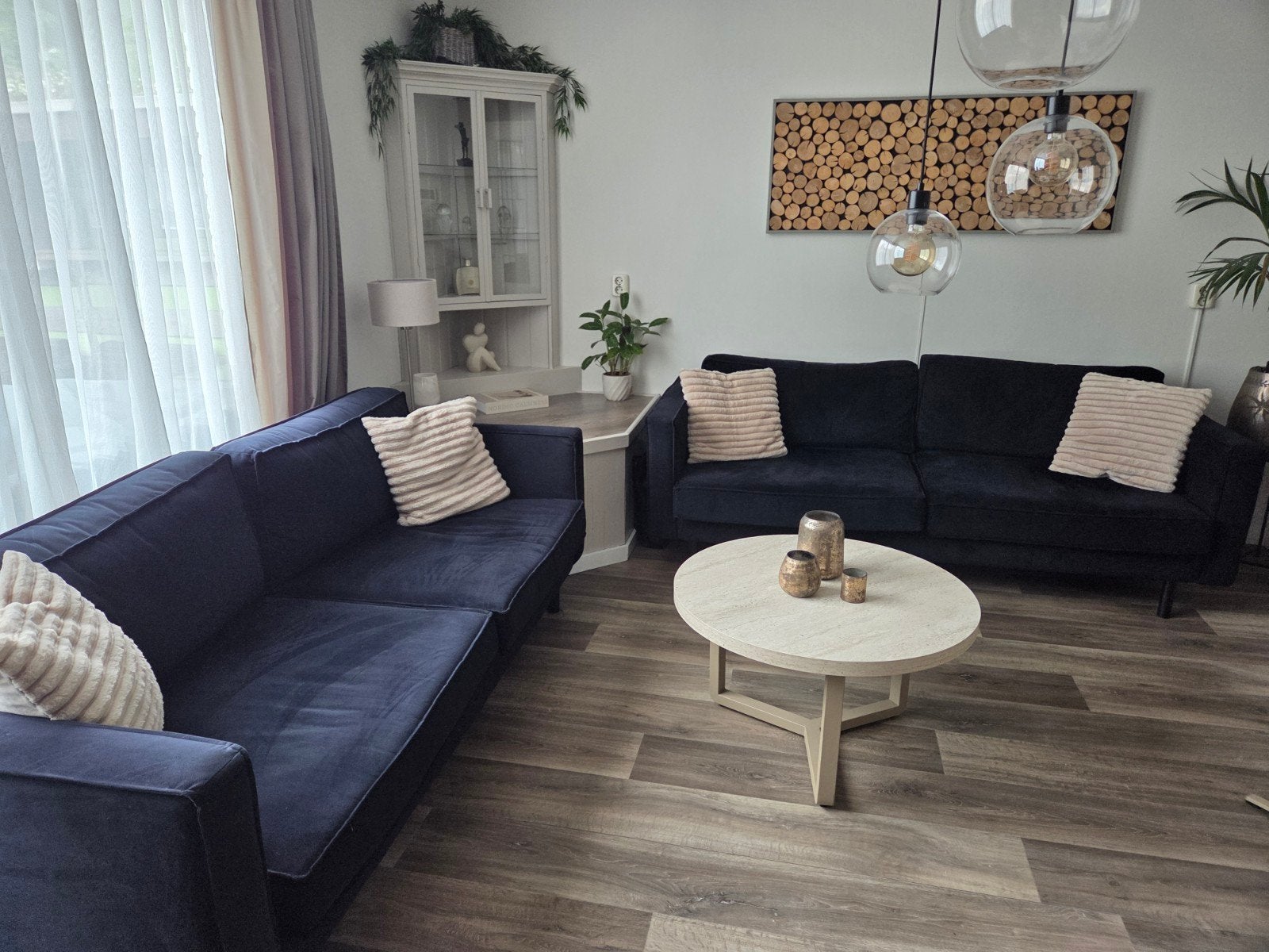 Bankstel fluweel 204 x 90., Ophalen of Verzenden, 75 tot 100 cm, Driepersoons, 200 tot 250 cm