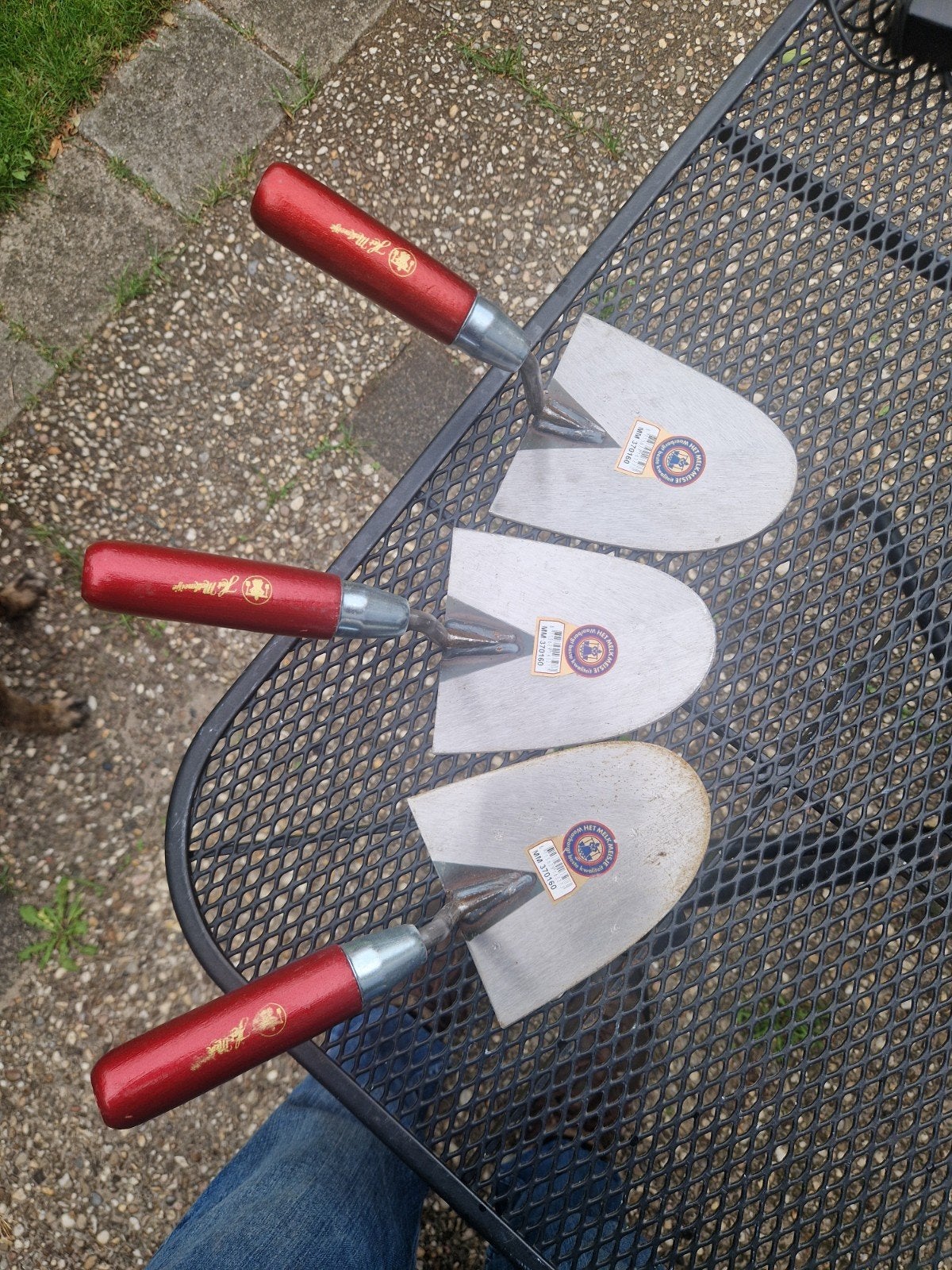 Set van 3 nieuwe metseltroffels met rood handvat, Ophalen, Nieuw, Overige typen, Overige merken