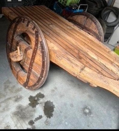 Antieke houten kar met ijzeren banden, Antiek en Kunst, Antiek | Overige Antiek, Ophalen of Verzenden