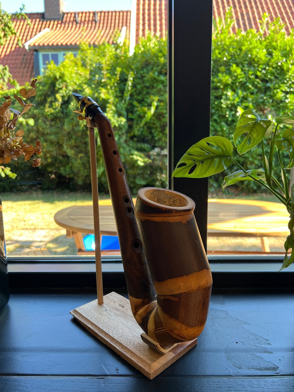 Unieke Woobasax - Handgemaakt houten blaasinstrument, Ophalen of Verzenden, Zo goed als nieuw, Overige typen