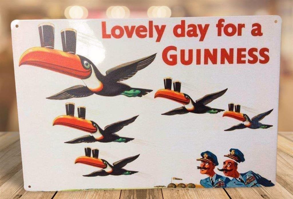 Pracht Guinness Bier Metalen Reclamebord Bar Retro Reclame, Verzamelen, Verzenden, Nieuw, Reclamebord, Plaat of Schild, Overige merken
