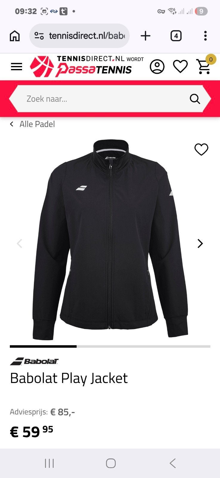 Nieuw Babolat Play Tennis pak zwart maat XS, Ophalen of Verzenden, Nieuw, Maat 46 (S) of kleiner, Zwart