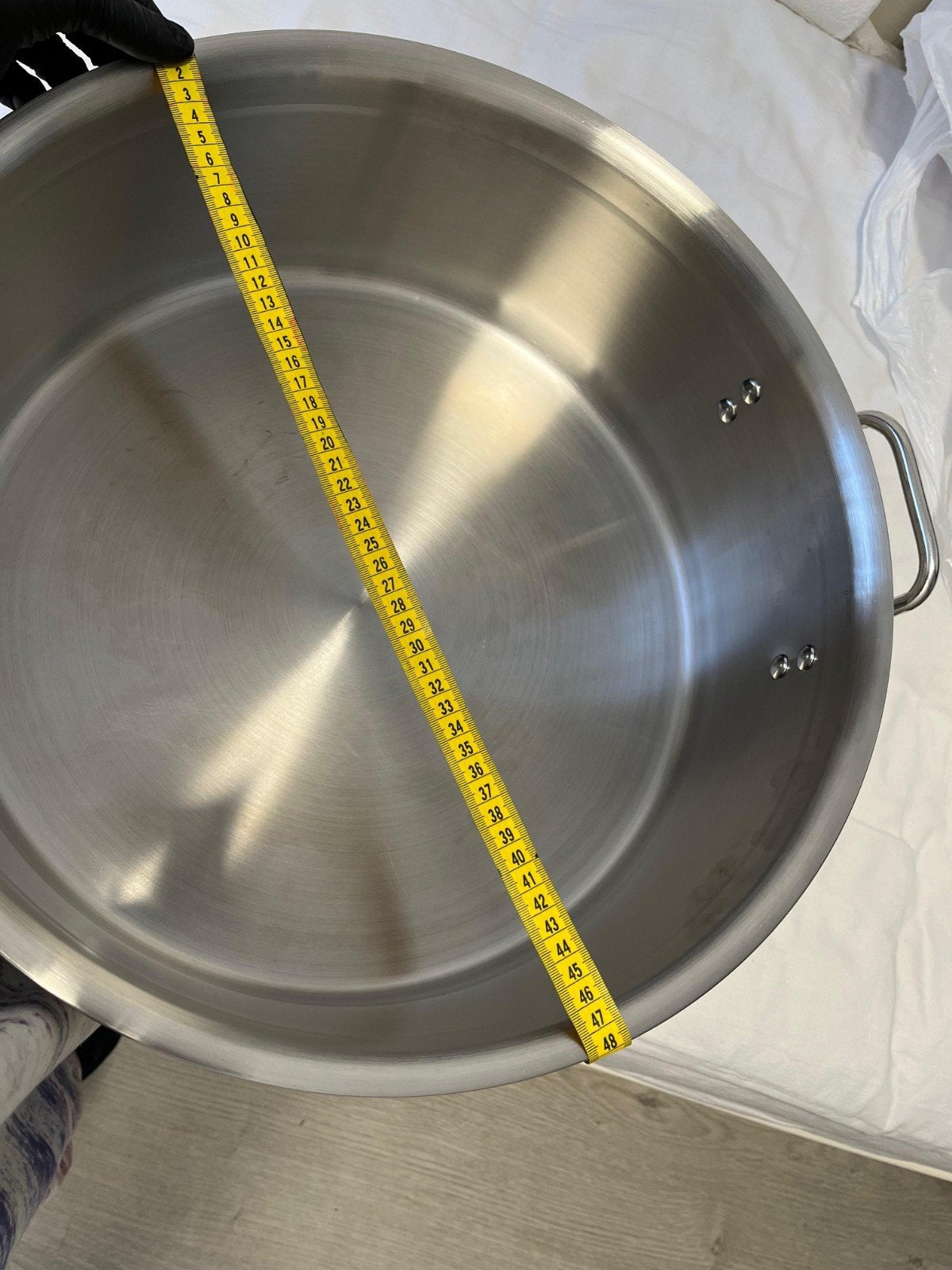 Grote RVS Pan 25 Liter met Deksel - Ideaal voor Stoofvlees, Gebruikt, Met deksel, Ophalen of Verzenden, Rvs