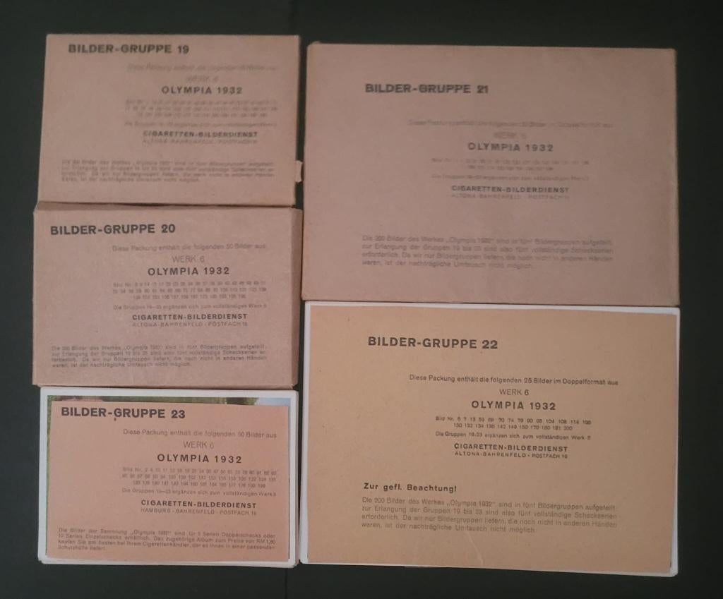400 verzamelplaatjes van de Olympische Spelen 1932 en 1936, Verzamelen, Ophalen of Verzenden, Zo goed als nieuw, Overige sporten