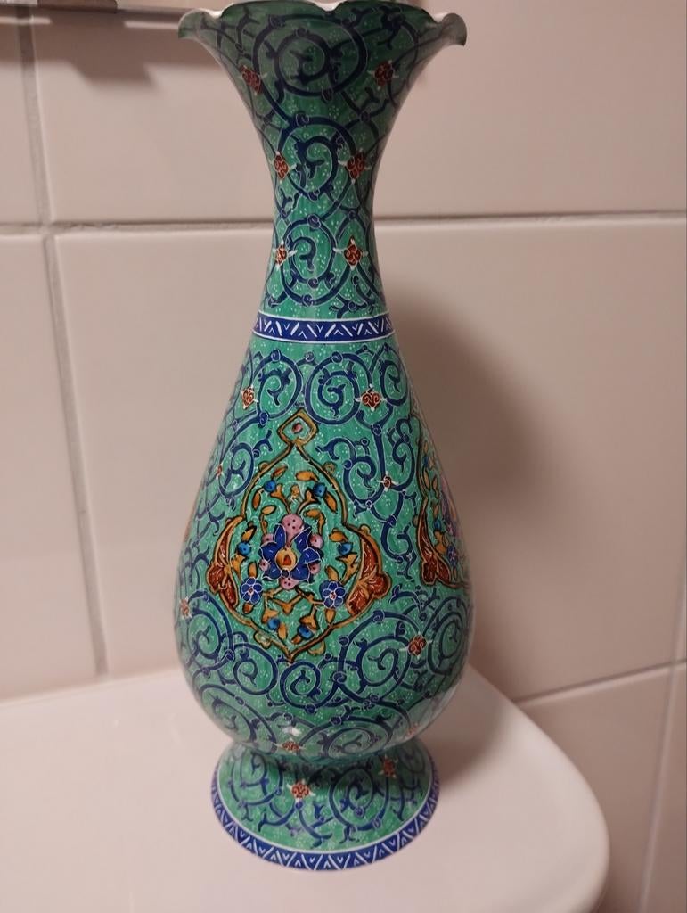 Minakari enamel geëmailleerde vaas, Ophalen of Verzenden