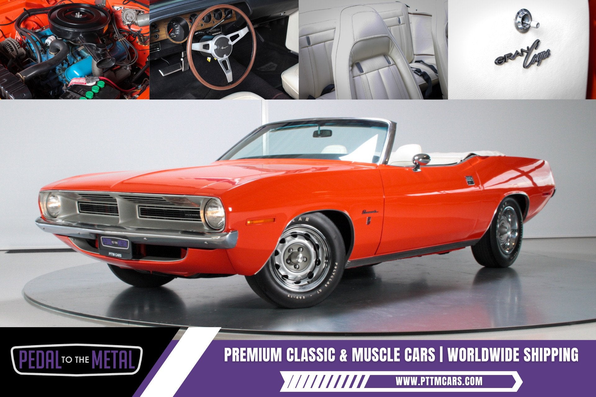 1970 Plymouth Barracuda Gran Coupe Convertible, Auto's, Automaat, Achterwielaandrijving, Overige kleuren, Cabriolet