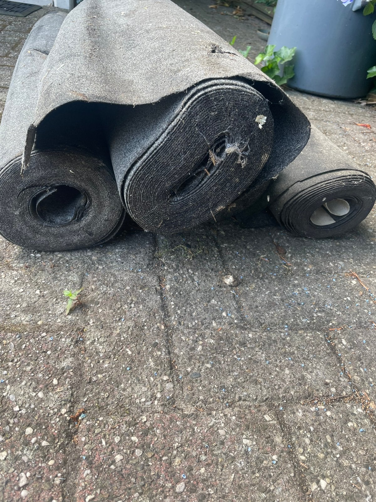 4 rollen dakleer, Ophalen, Overige materialen, Zwart, Zo goed als nieuw