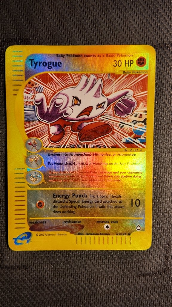 Tyrogue 63 Aquapolis | Pokemon kaart, Ophalen, Zo goed als nieuw, Losse kaart, Foil