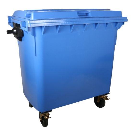 Afvalcontainer 660 liter blauw, Ophalen