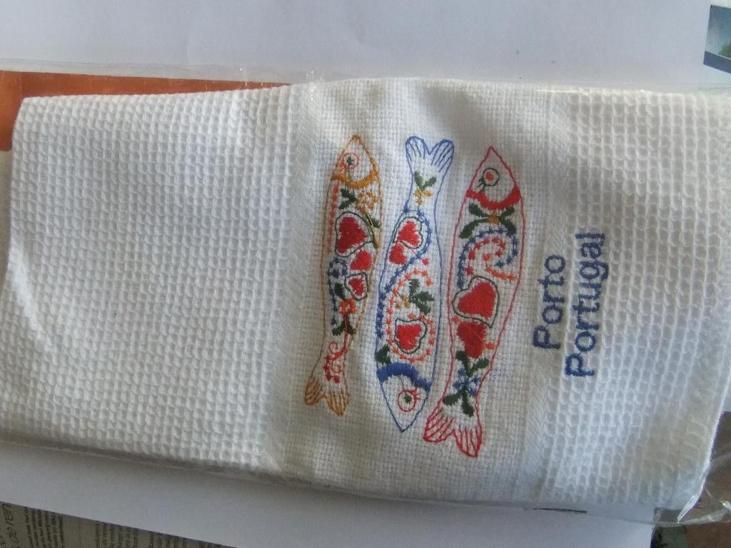 geborduurde keukenhanddoek 45x70cm nieuw in de verpakking, Verzenden, Nieuw, Wit