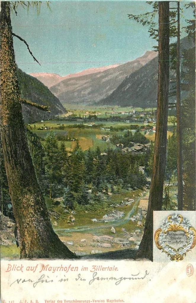 381-312-023 Blick auf Mayrhofen im Zillertal, Verzenden, Voor 1920, Oostenrijk
