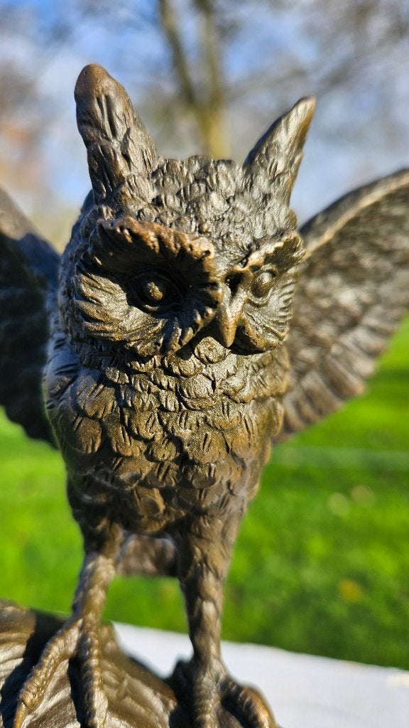 RANSUIL / VOGEL / BRONZEN BEELD OP MARMEREN VOET, Ophalen of Verzenden, Nieuw, Vogel, Beeldje of Figuurtje